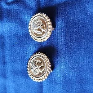 Vintage gold tone coin clip Monet earings.